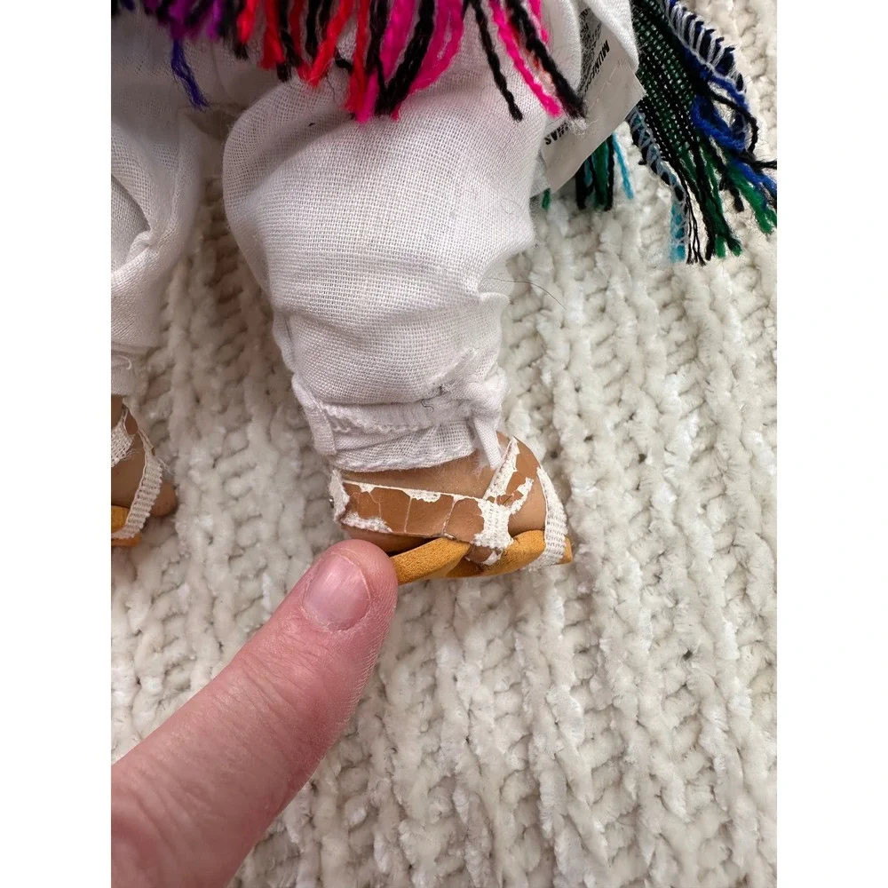 Vintage Munecas Mexicanas Souvenir Doll Mexico Sombrero Serape Huaraches 10 Inch